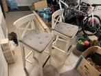 2x IKEA INGOLF barkrukken wit met kussens, Huis en Inrichting, Ophalen, Gebruikt, 60 tot 90 cm, Hout