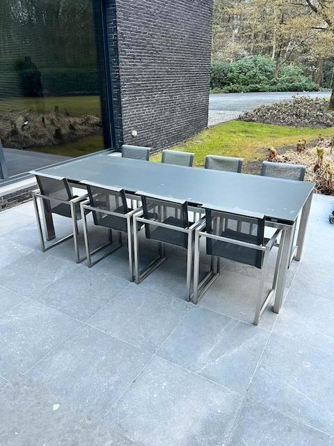 Ensemble de jardin RSV Joli design, table et 8 chaises, Jardin & Terrasse, Ensembles de jardin, Comme neuf, Salons de jardin, Inox