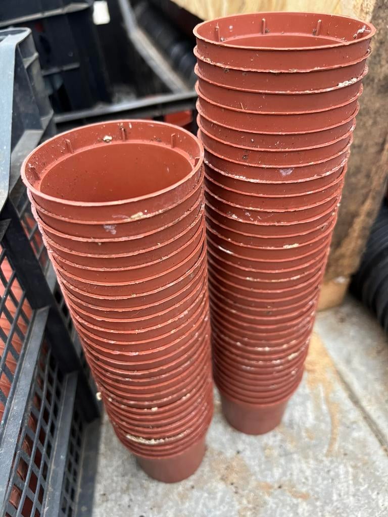 kweekpotten bloempotten 7 x 6 cm, Kunststof, Verzenden, Rond, Zo goed als nieuw