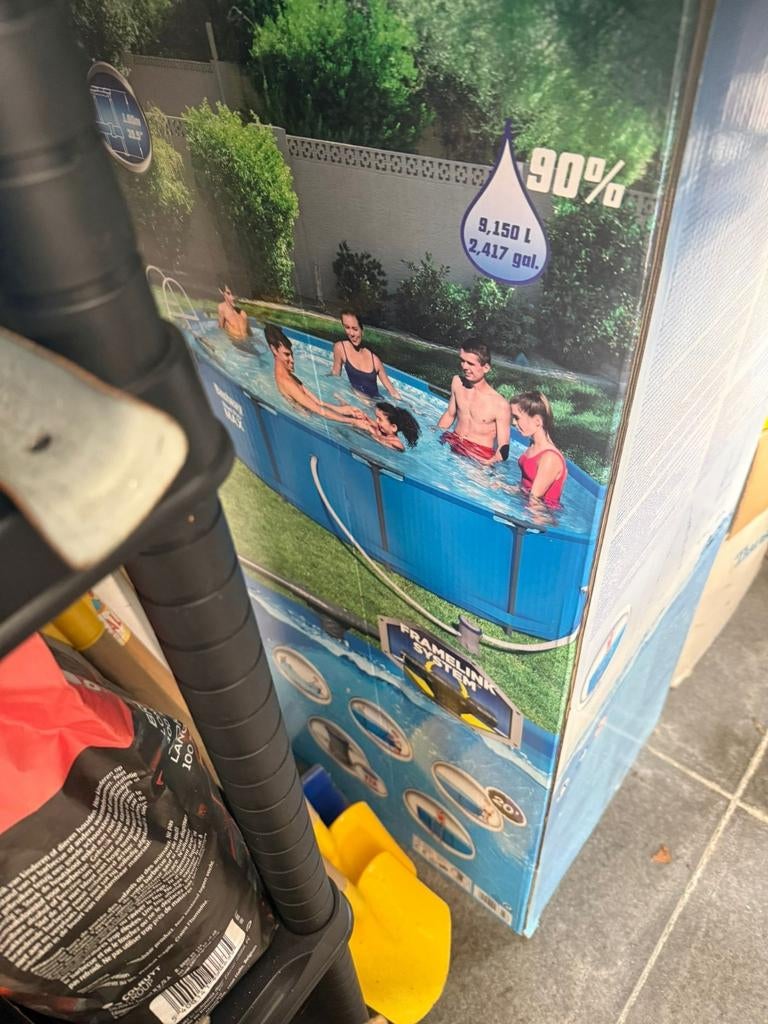 Bestway zwembad diameter 3,66- H1m ladder, pomp,warmtematten, Ophalen, Gebruikt, 200 tot 300 cm, 80 tot 120 cm