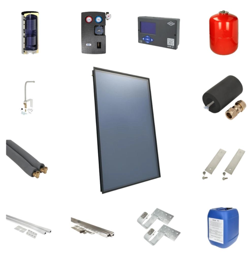 Solarpakket met Solarboiler en 3 collectoren, Bricolage & Construction, Panneaux solaires & Accessoires, Utilisé, Système complet