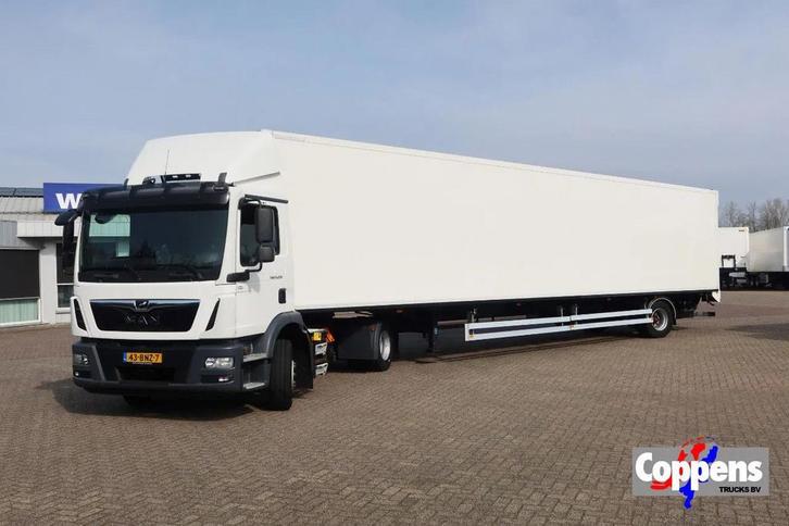 MAN TGM 15.290 Trekker + Heiwo city trailer geïsoleerd + Dho, Autos, Camions, Entreprise, ABS, Air conditionné, Cruise Control