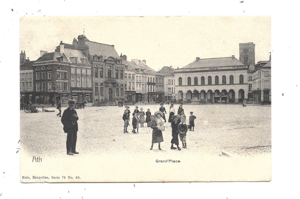 Ath NA98: Grand'Place 1907, Collections, Cartes postales | Belgique, Envoi, Avant 1920, Affranchie, Hainaut