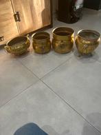Cache pot en laiton et cuivre, Ophalen, Koper