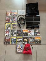 Playstation 3 + spelletjes + zak, Games en Spelcomputers, Spelcomputers | Sony PlayStation 3, Ophalen, Zo goed als nieuw, Met 3 controllers of meer
