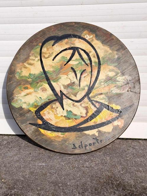 huile sur panneau signe charles delporte, Antiek en Kunst, Kunst | Schilderijen | Klassiek, Ophalen of Verzenden