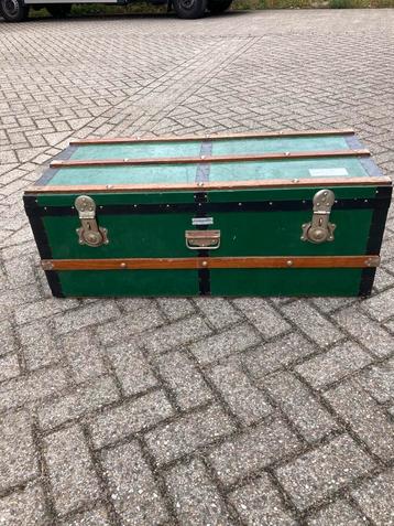 Mooie oude houten hutkoffer ,scheepskist ,in topstaat, Enlèvement, Utilisé
