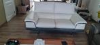 Lederen salon 3zit en 2zit wit met grijs, Ophalen, Zo goed als nieuw