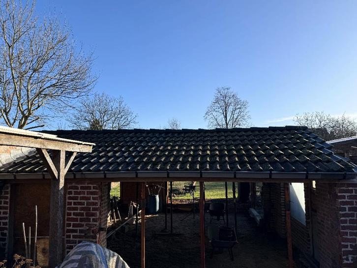 Gratis RBB Sneldek dakpannen (12 m²), Doe-het-zelf en Bouw, Dakpannen en Dakbedekking, Gebruikt, Dakpannen, Steen of Klei, Grijs