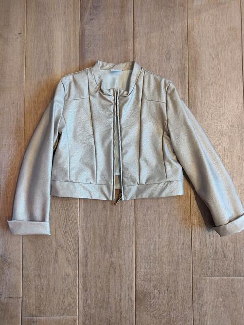 Goudkleurige blazer Miss Leod 128, Kinderen en Baby's, Kinderkleding | Maat 128, Zo goed als nieuw, Meisje, Jas, Ophalen of Verzenden