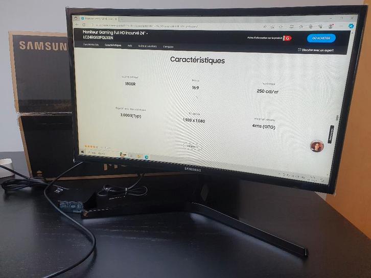 Ecran Samsung Gaming Curve 24" (C24RG50FQU), Computers en Software, Monitoren, Zo goed als nieuw, 101 t/m 150 Hz, DisplayPort