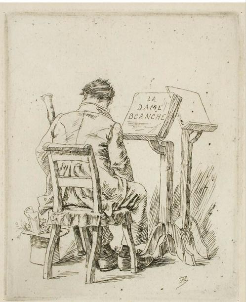 Félicien Victor Joseph Rops | la Dame blanche | artprint, Antiek en Kunst, Kunst | Litho's en Zeefdrukken, Ophalen