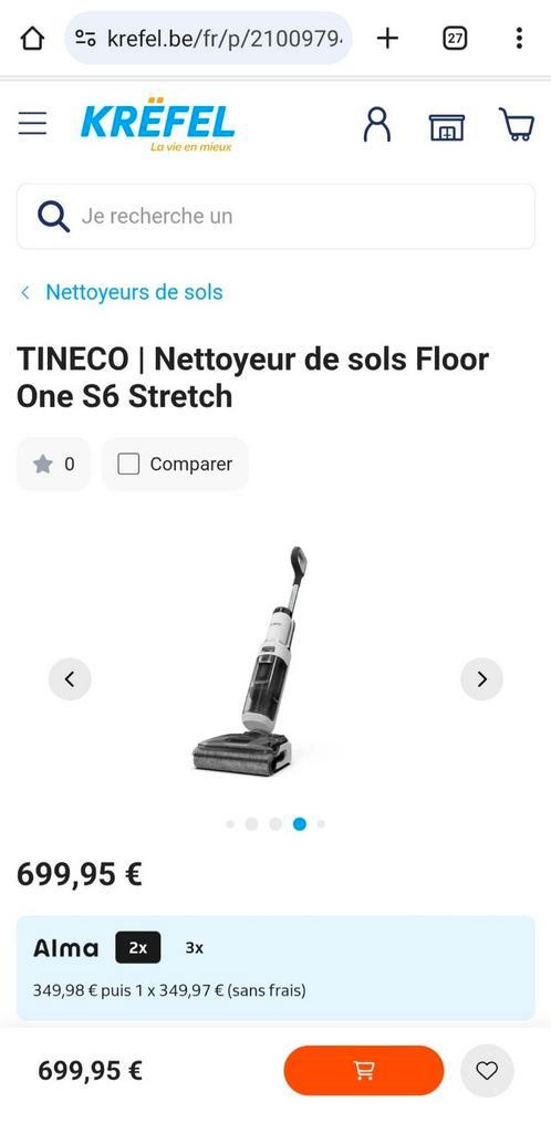 Tineco Floor One Stretch S6 - Nieuw, Elektronische apparatuur, Stofzuigers, Nieuw, Stofzuiger, Reservoir, Ophalen of Verzenden
