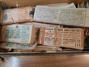 Doosje met honderden coupons  Rusland Oekraine 1920 beschikbaar voor biedingen