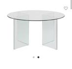 Table ronde en verre, Comme neuf, 100 à 150 cm, 100 à 150 cm, Rond