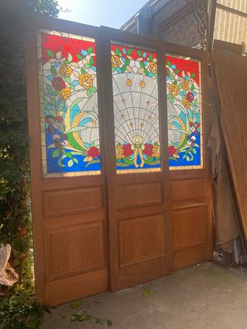 set 3 deuren met glas in lood beschikbaar voor biedingen