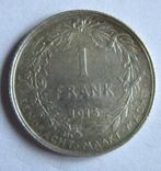 BELGISCHE munt 1 frank - ALBERT - 1913 (in zilver), Zilver, Zilver, Losse munt, Verzenden