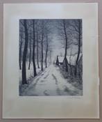 EMIEL DE COOMAN / NONNENBORRE / ZW-W ETS / 60x50cm / SIG, Antiek en Kunst, Kunst | Etsen en Gravures, Ophalen of Verzenden