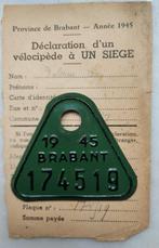 Brabantse fietsplaat 1945, Verzamelen, Overige Verzamelen, Ophalen of Verzenden, Gebruikt