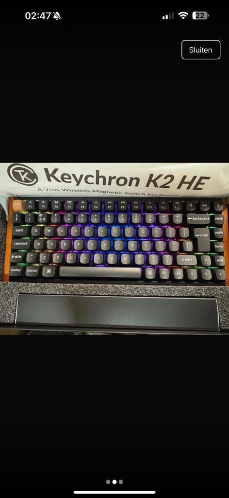 Keychron k2 HE toetsenbord nieuw in doos, Computers en Software, Toetsenborden, Nieuw, Ophalen of Verzenden
