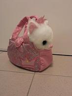 Poesje knuffel in mandje of draagtas, Ophalen of Verzenden, Zo goed als nieuw