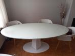 Table à manger ovale moderne avec plateau en verre, Maison & Meubles, Tables | Tables à manger, Comme neuf, Enlèvement ou Envoi