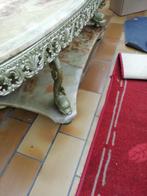 table de salon en marbre pied bronze poisson, Gebruikt, Ophalen
