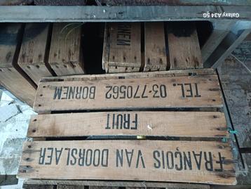 Anciennes caisses en bois fruits deco, Maison & Meubles, Enlèvement, Utilisé, Bois