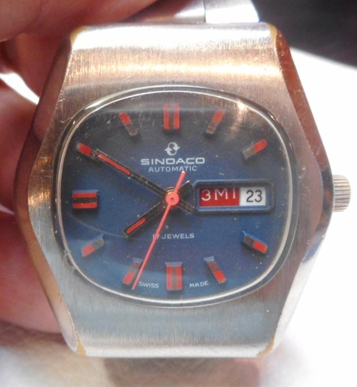 21) Sindaco automatique vintage, Handtassen en Accessoires, Edelstenen, Gebruikt, Ophalen of Verzenden