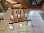 Retro vintage originele luchter hanglamp 6 lichtpunten, Huis en Inrichting, Ophalen, Gebruikt, Glas, Retro vintage
