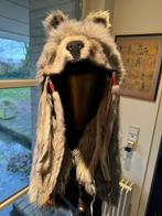 Indianen Hoofdtooi Wolf Replica met echte veren, Ophalen of Verzenden