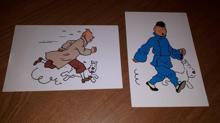 2 ansichtkaarten van Kuifje, Verzamelen, Stripfiguren, Nieuw, Kuifje, Ophalen