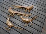 ornement en métal doré en forme de faisans, 4 pièces, Enlèvement ou Envoi, Bronze