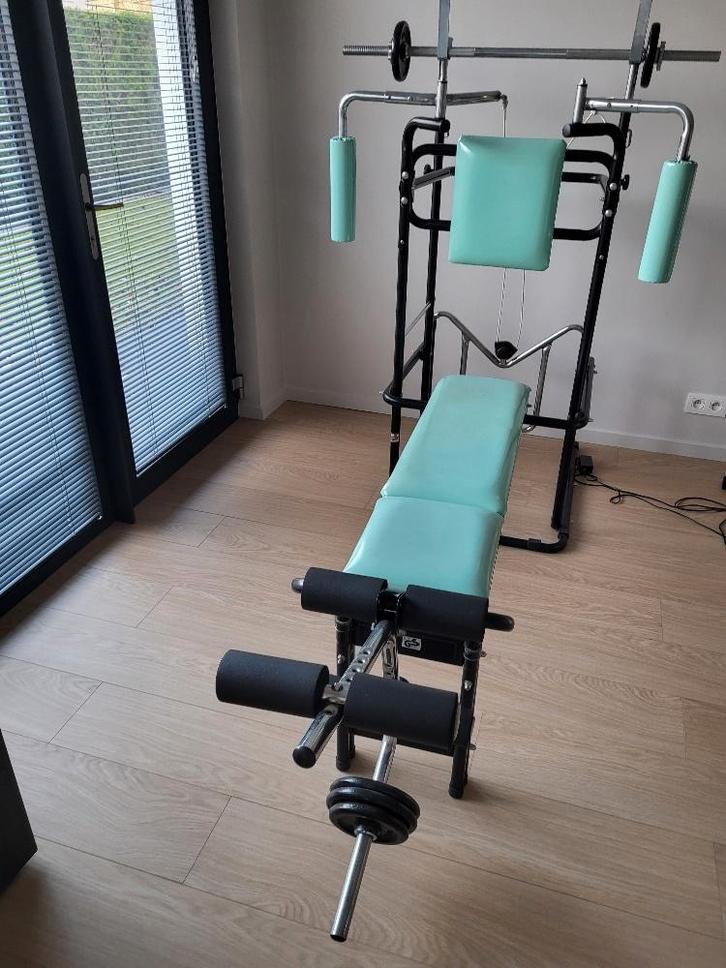 Allround fitnesstoestel, Sport en Fitness, Fitnessapparatuur, Gebruikt, Krachtstation, Armen, Benen, Borst, Buik, Rug, Overige materialen