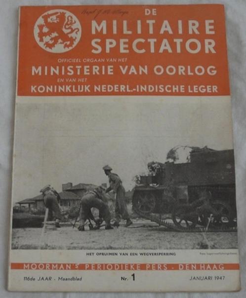 Maandblad de Militaire Spectator, Nr.1 Januari 1947, MvO.(1), Verzamelen, Militaria | Algemeen, Landmacht, Boek of Tijdschrift