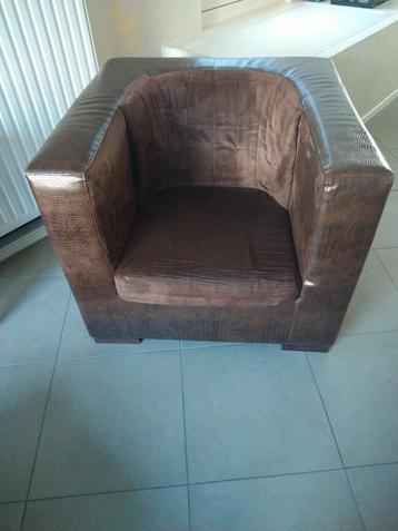 fauteuil zetel bruin reptielenleder beschikbaar voor biedingen