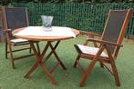 Ronde tafel teak, Tuin en Terras, Tuinsets en Loungesets, Ophalen, Gebruikt, Bijzettafel, Teakhout