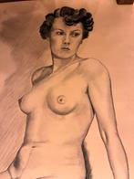 Naakt vrouw potloodtekening, Ophalen