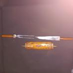 100j oude prik en snijmes voor vlees hand gesneden hout, Antiek en Kunst, Ophalen