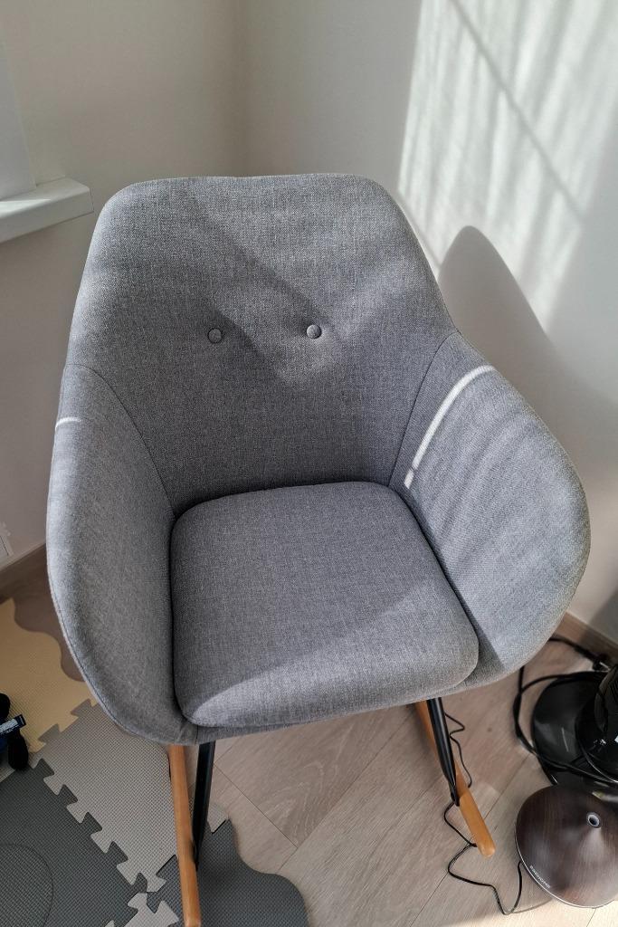 Schommelstoel, Maison & Meubles, Chaises, Comme neuf, Une, Bois, Synthétique, Gris, Enlèvement ou Envoi