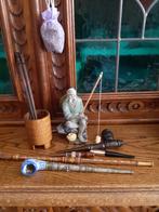 Oude Chinese pijpen rookten antieke sigaretten visser, Antiek en Kunst