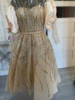 Avondjurk Glitterjurk Pofmouwen Abiye, Ophalen of Verzenden, Zo goed als nieuw