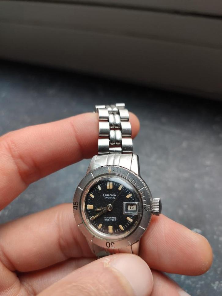 Zeldzame lady Bulova Snorkel Automatic 666 'Devil Diver'!

D, Handtassen en Accessoires, Horloges | Dames, Gebruikt, Polshorloge