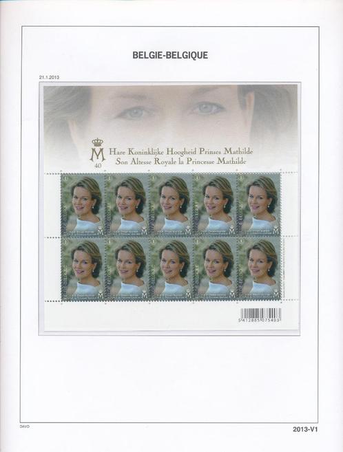 Jaar 2013 België supplement 1d, op gratis DAVO Luxe, Postzegels en Munten, Postzegels | Europa | België, Postfris, Postfris, Ophalen of Verzenden