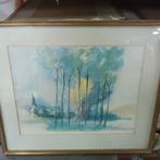 Jos Vanbekbergen aquarel, Antiek en Kunst, Ophalen