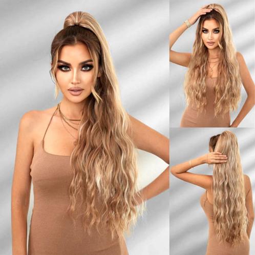 Paardenstaart met wave slagen Mixed Honey Blonde, Handtassen en Accessoires, Uiterlijk | Haarverzorging, Nieuw, Pruik of Haarverlenging