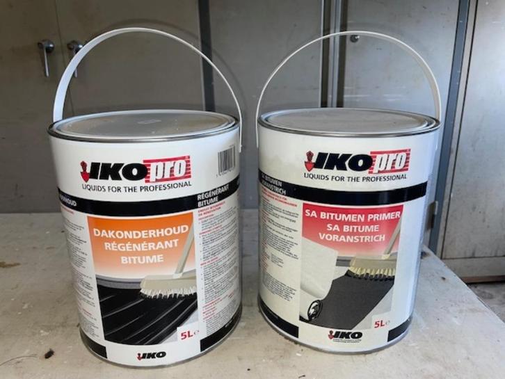 IKO PRO dakonderhoud 5L + IKO PRO SA Bitumen primer 5L, Doe-het-zelf en Bouw, Verf, Beits en Lak, Nieuw, Ophalen