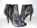 Peeptoes Enkellaarzen/Hoge Hakken - Meerkleurig Python - 37, Verzenden, Zwart, Lage of Enkellaarzen, Nieuw