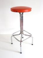 Vintage Sixties Brabantia kruk met oranje skai zitting, Enlèvement, Comme neuf, Plastique