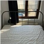 Zwart metaal bedframe 180x200, Ophalen, Gebruikt, Zwart, 180 cm